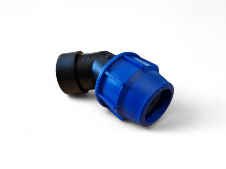 PE Winkel 45 Grad (Klemme x Innengewinde) 25mm x 1/2"